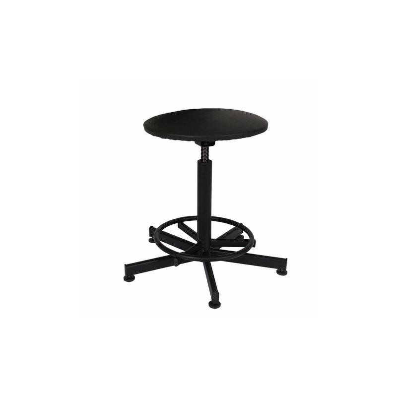 Стул кресло кассира, ресепшен РС37, без спинки, без подлокотников, кожзам, черное главное фото