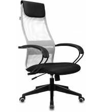 Кресло руководителя Бюрократ CH-607 светло-серый TW-02 сиденье черный сетка/ткань с подголов. крестов. пластик