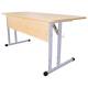 Стол-парта 2-местный, регулируемый угол, "Умник" 1200х500х520-640мм, рост 2-4, серый каркас, ЛДСП клён. Фото товара с разных ракурсов.