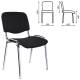 Стул для персонала и посетителей "ИЗО", хромированный каркас, ткань черная С-11, В-14. Фото товара с разных ракурсов.