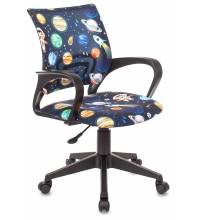 Кресло детское Бюрократ BUROKIDS 1 черный космонавт крестов. пластик