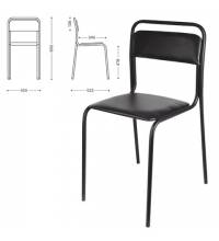 Стул для посетителей, черный каркас, кожзаменитель черный, СМ 7/7-02 К-01