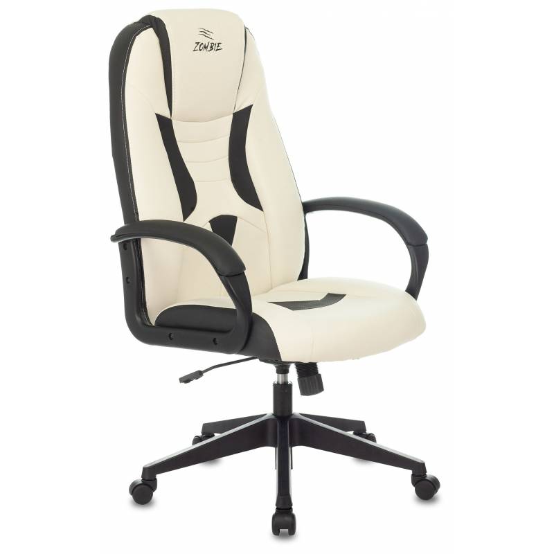 Кресло игровое Zombie 8 белый/черный искусственная кожа крестовина пластик главное фото