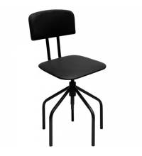 Стул кресло кассира, ресепшен РС66, на винте, без подлокотников, кожзам, черное