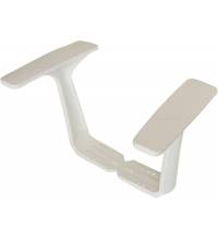 Пара белых т-образных пластиковых подлокотников 682Т для офисного кресла.