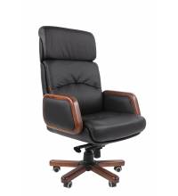 Кресло руководителя Chairman 417 Россия нат.кожа/экокожа черная (мультиблок)