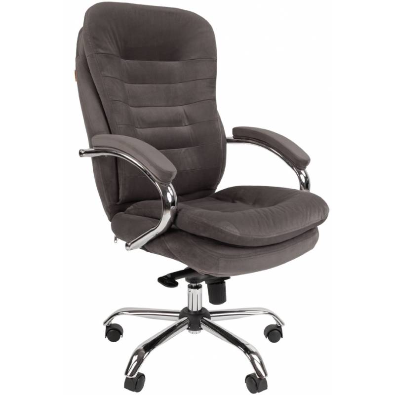 Кресло руководителя Chairman 795 темно-серое (ткань велюр) главное фото