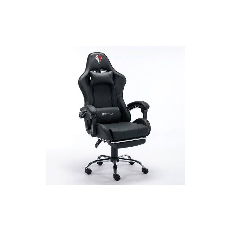 Игровое кресло  "Dexter GM-135", подножка, две подушки, экокожа, черное, 532800 главное фото