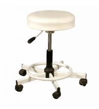 Стул кресло оператора РС12, без спинки, без подлокотников, кожзам, белое, РС01.00.12 б/сп