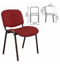 Стул для персонала и посетителей "ИЗО", черный каркас, ткань черно-красная, В-9/С-16