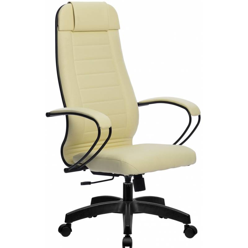 Кресло руководителя МЕТТА Комплект 28 пластик бежевое (перфорированная кожа) главное фото