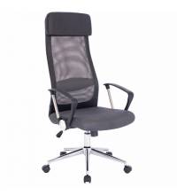 Кресло руководителя Flight R EX-541, хром, ткань TW, сетка, черное/серое