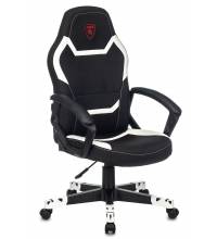 Кресло игровое Zombie 10 черный/белый искусст.кожа/ткань крестовина пластик