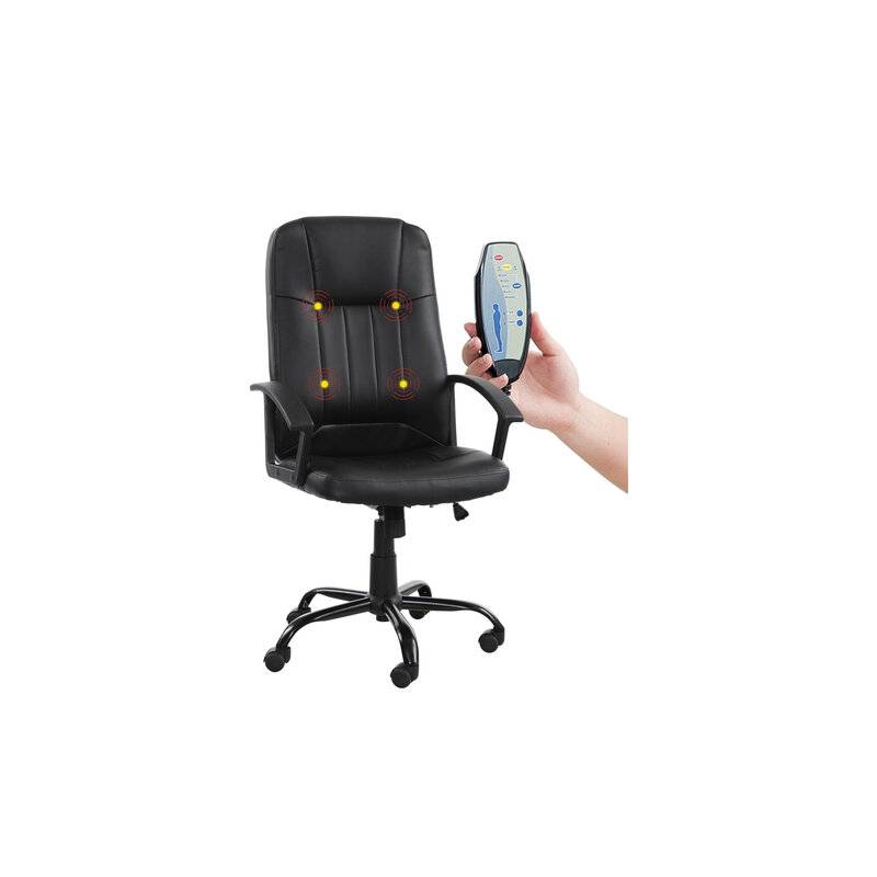 Кресло руководителя Device MS-002, 4 массажных модуля, экокожа, черное главное фото
