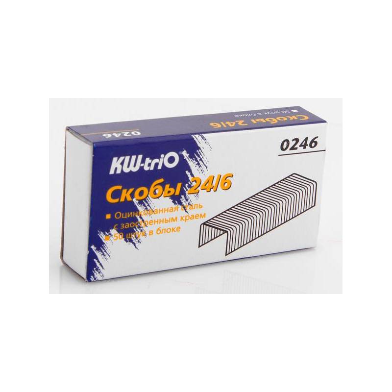 Скобы для степлера 24/6 Kw-Trio 0246 (упак.:1000шт.) главное фото