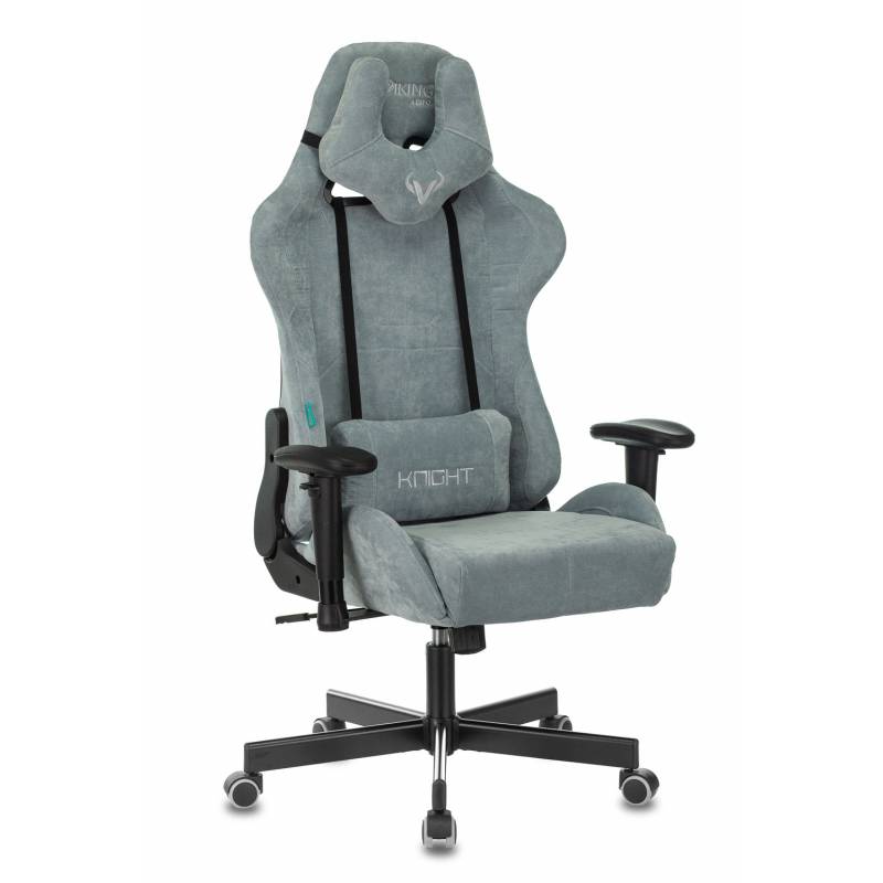 Кресло игровое Бюрократ VIKING KNIGHT LT28 FABRIC серо-голубой крестовина металл главное фото