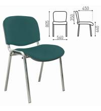 Стул для персонала и посетителей "ИЗО", хромированный каркас, ткань зеленая С-34