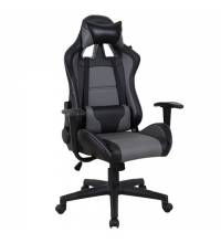 Игровое кресло  "GT Racer GM-100", две подушки, экокожа, черное/серое, 531926