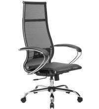 Кресло руководителя МЕТТА Комплект 7 хром черное (сетка)