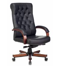 Кресло руководителя Бюрократ T-9928WALNUT черный кожа крестов. металл/дерево