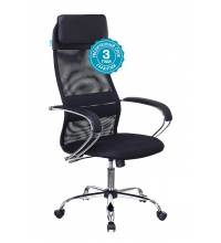 Кресло руководителя Бюрократ CH-608SL/BLACK спинка сетка черный TW-01 TW-11 искусст.кожа/ткань крестовина хром