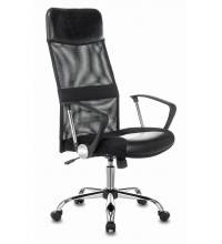 Кресло руководителя Бюрократ CH-600SL/LUX/BLACK черный искусст.кожа/сетка/ткань крестовина хром
