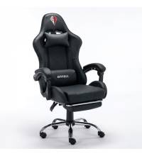 Игровое кресло  "Dexter GM-135", подножка, две подушки, экокожа, черное, 532800