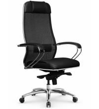 Кресло Samurai SL-1.04 PLUS черный (сетка/кожа)