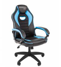 Игровое кресло Chairman game 16 Россия черн.голубой (экокожа, ткань TW)