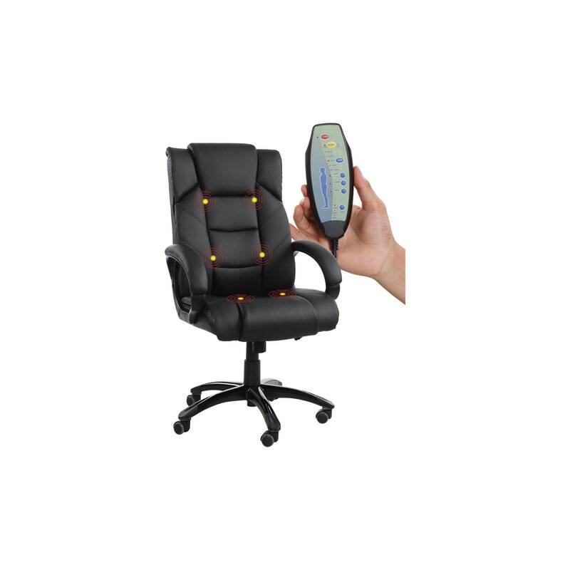 Кресло руководителя Bliss MS-004, 6 массажных модулей, экокожа, черное главное фото