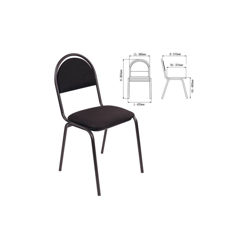 Стул Стандарт, черный каркас, ткань черная главное фото