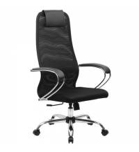 Кресло  PREMIUM "Ultimate EX-800" хром, плотная двойная сетка Х2, черное