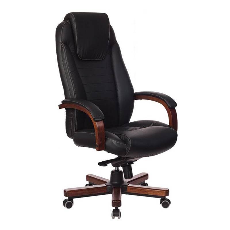 Кресло бюрократ T-9923 WALNUT_BLACK   (Натуральная кожа) главное фото