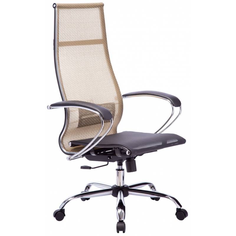 Кресло руководителя МЕТТА Комплект 7 хром Gold (сетка) главное фото