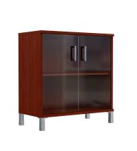 Шкаф низкий со стеклянными дверьми B 410.5 Бургунди 900х450х920 
