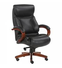 Кресло из натуральной кожи  PREMIUM "Infinity EX-707", дерево, черное