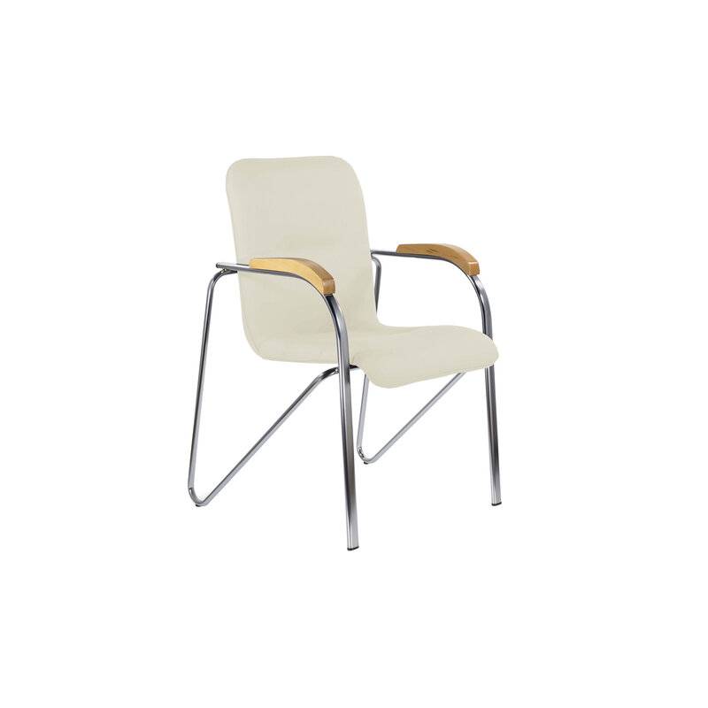 Кресло  "Samba CF-103", хром каркас, накладки "бук", кожзам бежевый, собрано главное фото