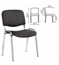 Стул для персонала и посетителей "ИЗО", хромированный каркас, кожзам черный Z-11, К3