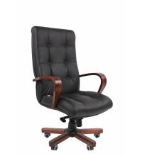 Кресло руководителя Chairman 424WD Россия нат.кожа/экокожа черная (мультиблок)