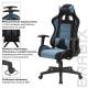 Игровое кресло  "GT Racer GM-100", две подушки, ткань, черное/голубое, 531818. Фото товара с разных ракурсов.