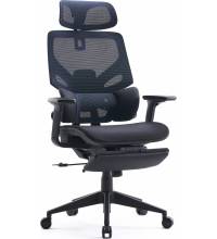 Кресло Cactus CS-CHR-MC01-BLBK синий сиденье черный сетка/ткань с подголов. крестов. пластик подст.для ног