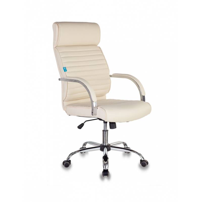 Кресло руководителя Бюрократ T-8010SL/IVORY слоновая кость искусственная кожа крестовина хром главное фото