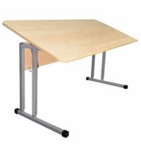 Стол-парта 2-местный, регулируемый угол, "Умник" 1200х500х520-640мм, рост 2-4, серый каркас, ЛДСП клён