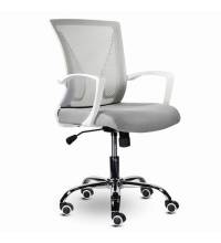 Кресло  "Wings MG-306", пластик белый, хром, сетка, серое, 532012