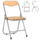 Стул складной для дома и офиса РС04, серебристый каркас, кожзам песочный главное фото в маленьком размере