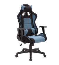 Игровое кресло  "GT Racer GM-100", две подушки, ткань, черное/голубое, 531818