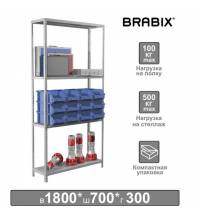 Стеллаж металлический  "MS KD-180/30/70-4", 1800х700х300 мм, 4 полки, сборная стойка, 291112, S240BR123402