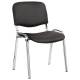 Стул для персонала и посетителей "ИЗО", хромированный каркас, кожзам черный Z-11, К3. Фото товара с разных ракурсов.