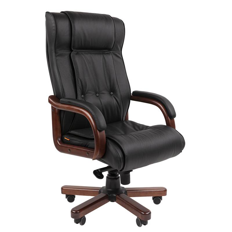 Кресло руководителя Chairman 653 (черная кожа) главное фото