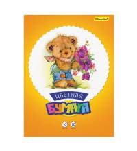 Бумага цветная Silwerhof 917153-24 одност. 10цв./10л. A4 Мишки 50г/м2 2диз. обл.мел.бумага скрепка